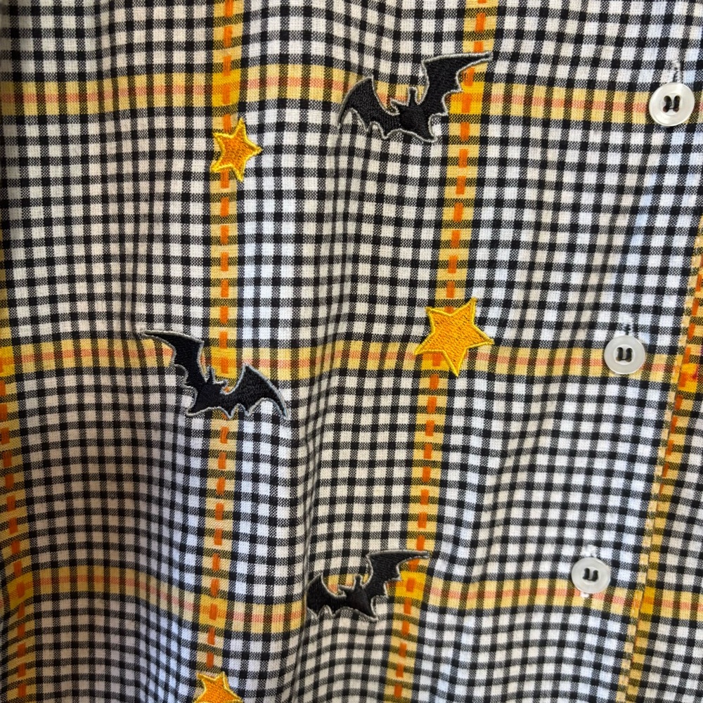 Karen Scott Women’s Shirt Halloween Button Down Long Sleeve Bats Stars Small - Picture 7 of 7